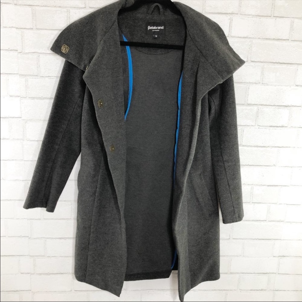 Betabrand Dark gray hooded “All Day” Coat